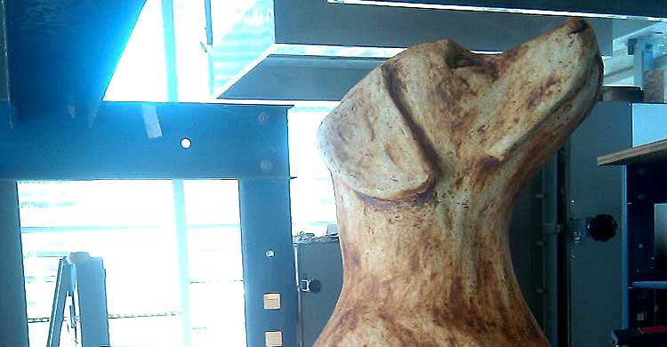 Ceramic Dog Sculpture