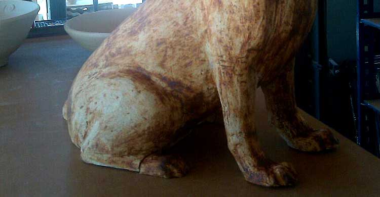 Ceramic Dog Sculpture