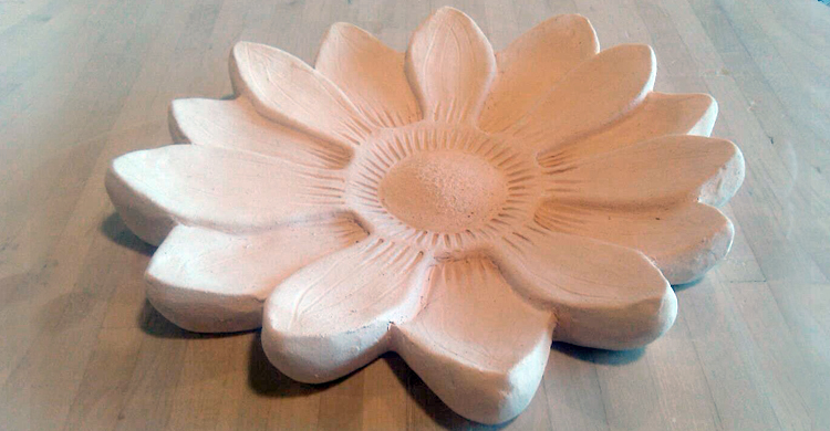 Ceramic Sculpture Bird Bath Blanket Flower