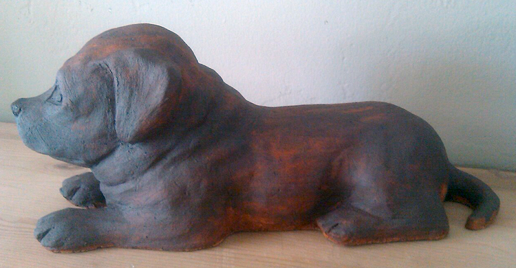 Ceramic Puppy Sculpture