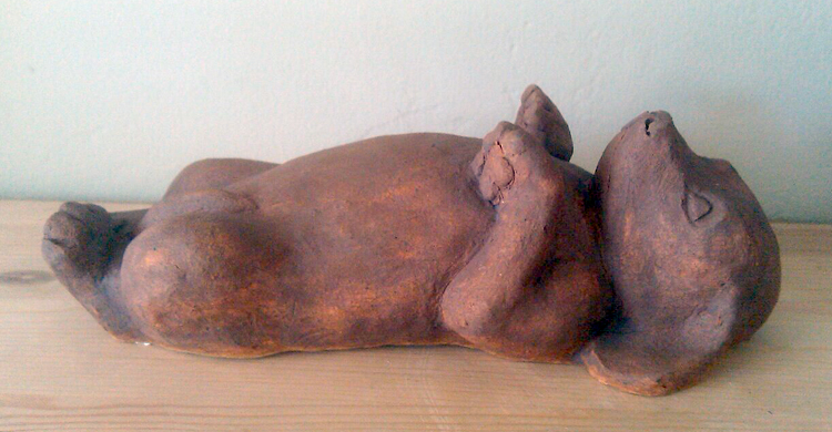 Ceramic Puppy Sculpture