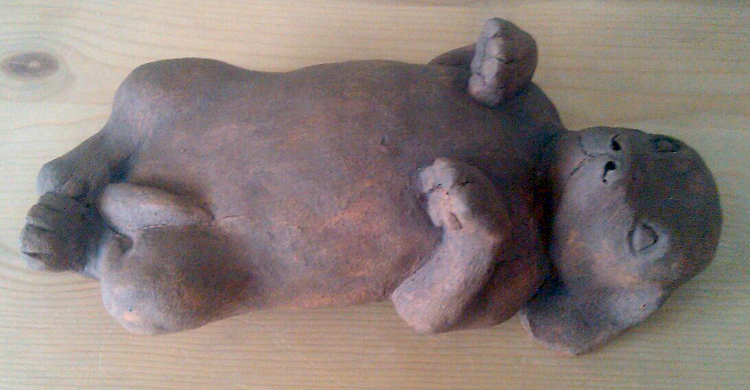 Ceramic Puppy Sculpture