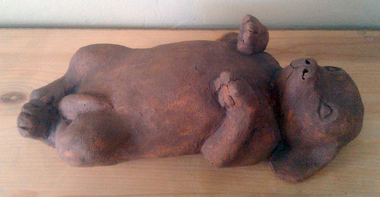 Ceramic Puppy Sculpture