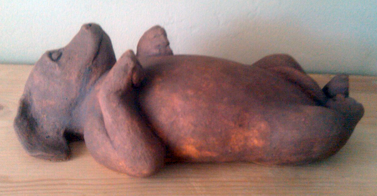 Ceramic Puppy Sculpture