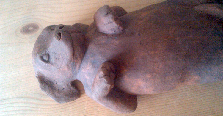 Ceramic Puppy Sculpture