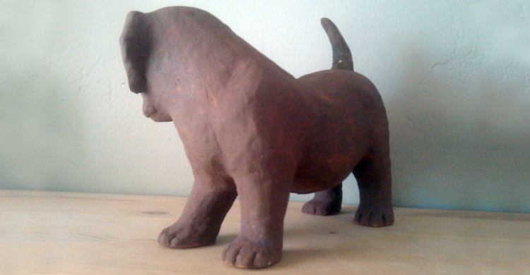 Ceramic Puppy Sculpture