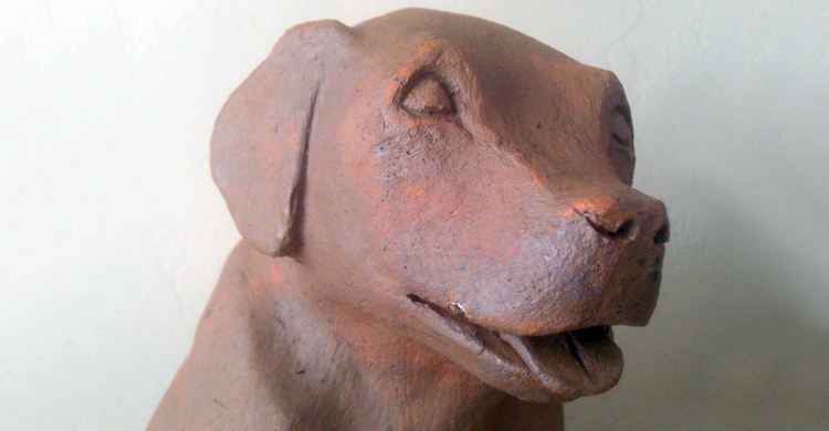 Ceramic Puppy Sculpture